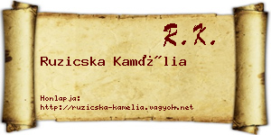 Ruzicska Kamélia névjegykártya